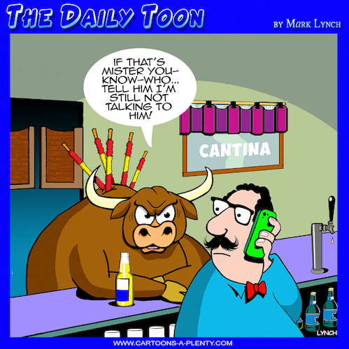 Cartoon: Matador (medium) by toons tagged bullfighting,matadors,animals,cows,bullfighting,matadors,animals,cows