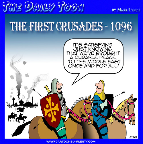 Cartoon: Middle East conflict (medium) by toons tagged iran,the,crusades,middle,east,wars,iran,the,crusades,middle,east,wars