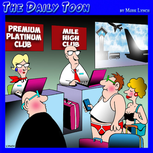 Cartoon: Mile high club (medium) by toons tagged airline,travel,mile,high,club,check,in,desk,airline,travel,mile,high,club,check,in,desk,sex