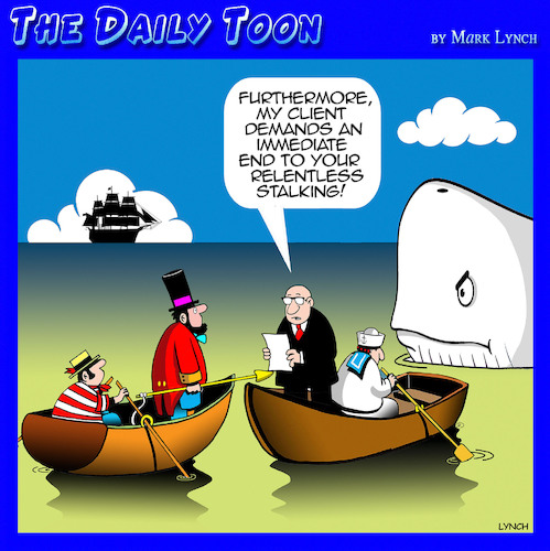 Cartoon: Moby Dick (medium) by toons tagged captain,ahab,restraining,order,stalking,captain,ahab,restraining,order,stalking