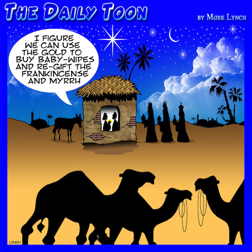 Cartoon: Nativity scene (medium) by toons tagged re,gifting,three,wise,men,re,gifting,three,wise,men