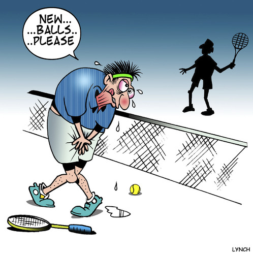 Cartoon: New balls (medium) by toons tagged tennis,balls,testicles