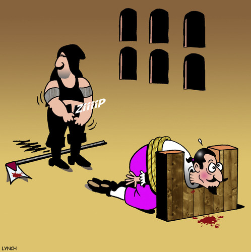 Cartoon: Not a good day (medium) by toons tagged guillotine,gay,beheaded,execution,zipper,medievil,guillotine,gay,beheaded,execution,zipper,medievil