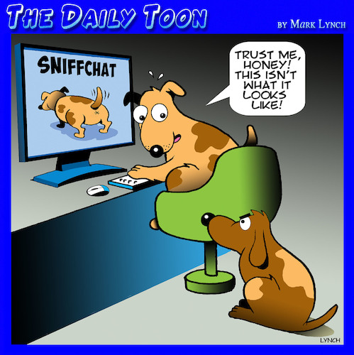 Cartoon: Online porn (medium) by toons tagged dogs,online,snapchat,watching,animals,dogs,online,porn,snapchat,watching,animals