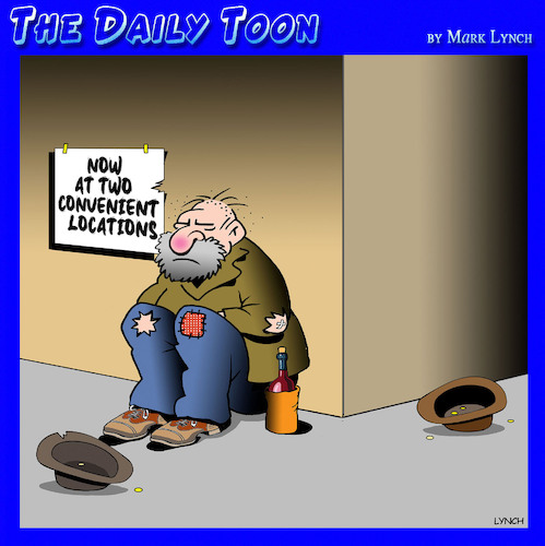 Cartoon: Panhandler (medium) by toons tagged begging,convenient,locations,broke,begging,convenient,locations,broke