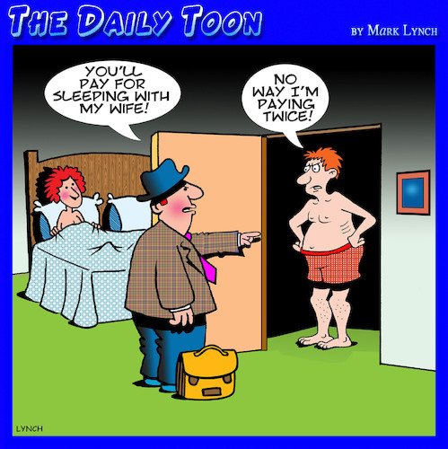 Cartoon: Pay twice (medium) by toons tagged infidelity,unfaithful,wife,infidelity,unfaithful,wife