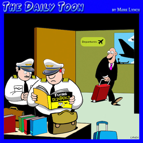 Cartoon: Pilots (medium) by toons tagged dummies,books,fear,of,flying,airline,pilots,dummies,books,fear,of,flying,airline,pilots