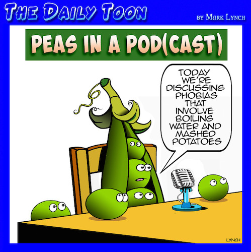 Cartoon: Podcast (medium) by toons tagged peas,in,pod,podcasts,radio,blogging,vegetables,peas,in,pod,podcasts,radio,blogging,vegetables