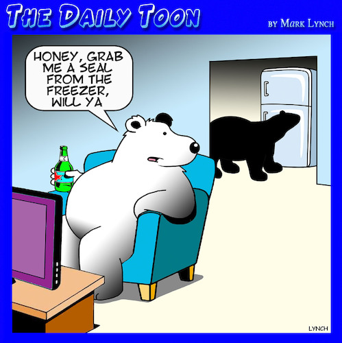 Cartoon: Polar bears (medium) by toons tagged domesticated,animals,polar,bears,seals,domesticated,animals,polar,bears,seals