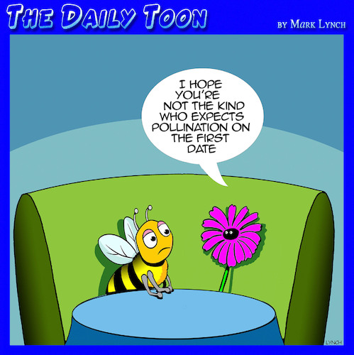 Cartoon: Pollinating (medium) by toons tagged pollination,first,dates,bees,pollination,first,dates,bees