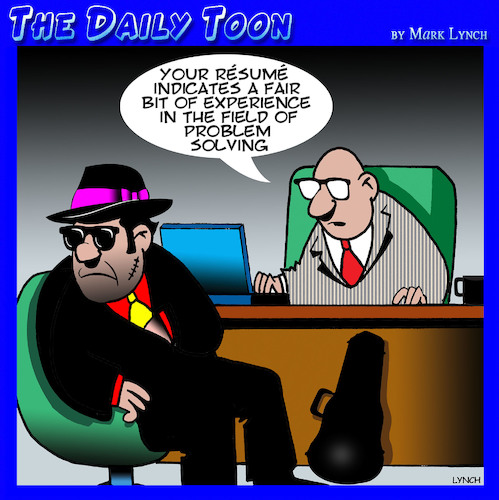 Cartoon: Problem solver (medium) by toons tagged recruitment,problem,solver,mafia,hit,man,job,interview,hr,department,gangster,recruitment,problem,solver,mafia,hit,man,job,interview,hr,department,gangster