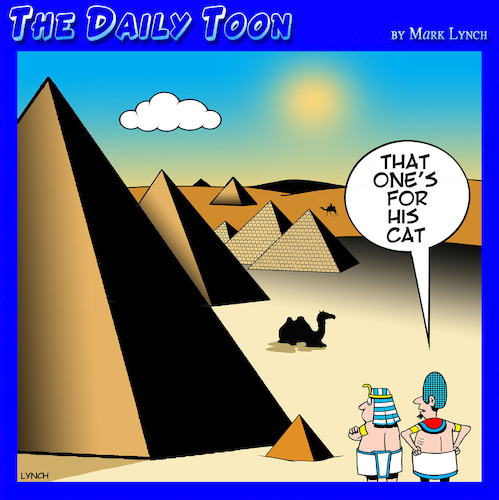 Cartoon: Pyramids (medium) by toons tagged pharaohs,cats,funeral,pyramid,pet,cemetery,pharaohs,cats,funeral,pyramid,pet,cemetery