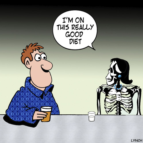 Cartoon: Really good diet (medium) by toons tagged dieting,anorexia,obesity,skeleton,dating,dieting,anorexia,obesity,skeleton,dating