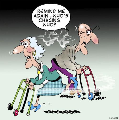 Cartoon: Remind me (medium) by toons tagged old,age,walking,frames,chasing,girls,memory,loss