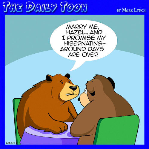 Cartoon: Sleeping around (medium) by toons tagged bears,hibernation,sow,your,wild,oats,marriage,proposal,bears,hibernation,sow,your,wild,oats,marriage,proposal