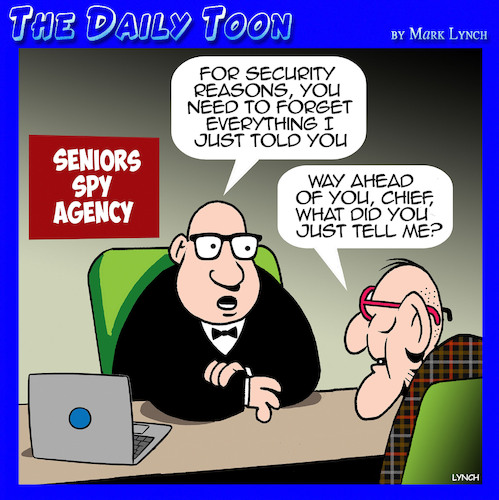Cartoon: Spies (medium) by toons tagged cia,spying,seniors,pensioners,memory,loss,kgb,cia,spying,seniors,pensioners,memory,loss,kgb