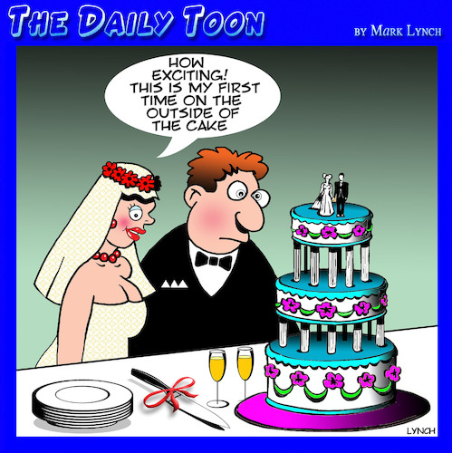 Cartoon: Stripper (medium) by toons tagged jumping,out,of,cake,wedding,jumping,out,of,cake,wedding