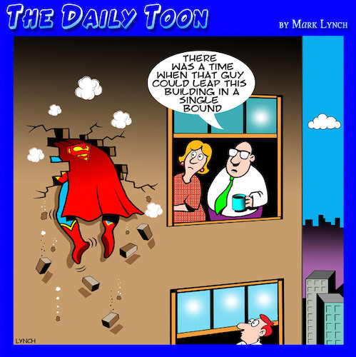Cartoon: Superman (medium) by toons tagged leap,buildings,superman,aging,leap,buildings,superman,aging