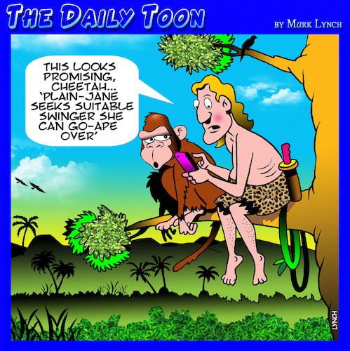 Cartoon: Tarzan (medium) by toons tagged dating,sites,tarzan,swingers,apes,monkeys,jungle,tinder,dating,sites,tarzan,swingers,apes,monkeys,jungle,tinder