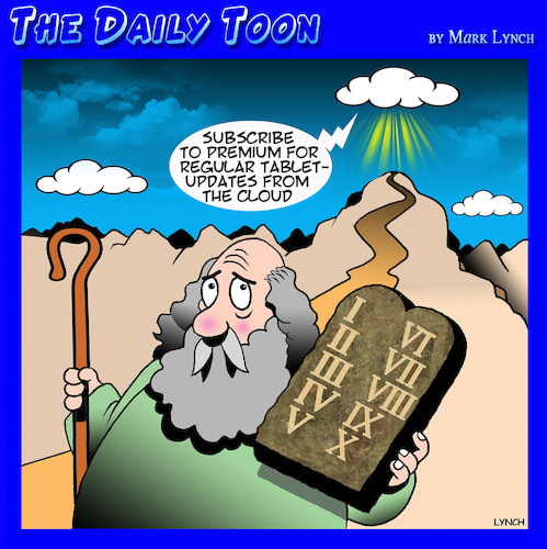 Cartoon: Ten commandments (medium) by toons tagged moses,premium,upgrades,tablets,moses,premium,upgrades,tablets