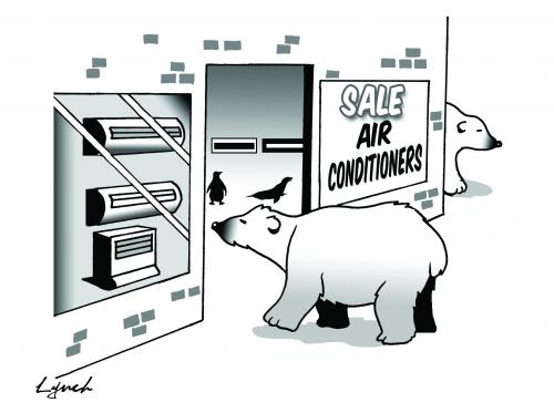Cartoon: The big air con (medium) by toons tagged polar,bears,arctic,environment,ecology,greenhouse,gases,pollution,earth,day,