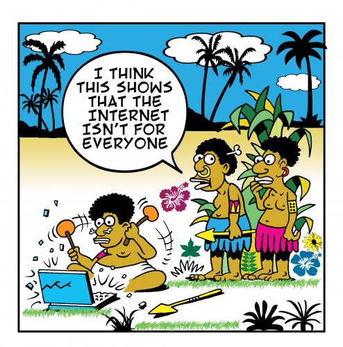 Cartoon: the internet (medium) by toons tagged internet,google,wikipedia,computers,natives,laptop,email