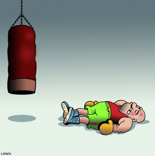 Cartoon: The Knockout (medium) by toons tagged bag,punching,boxing,gym,boxer,concussion,knocked,out,boxing,punching,bag,gym,boxer,concussion,knocked,out