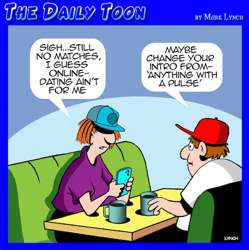 Cartoon: Tinder dating (medium) by toons tagged desperate,lonely,self,description,desperate,lonely,self,description