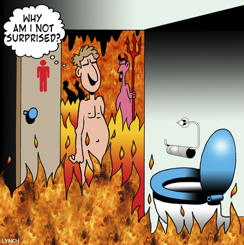 Cartoon: Toilet paper hell (medium) by toons tagged toilet,paper,punishment,toilet,paper,punishment