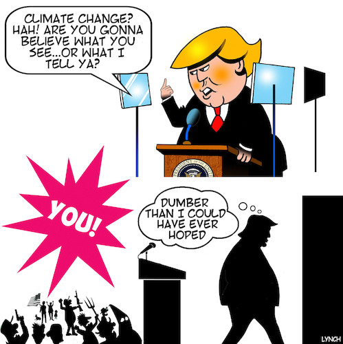 Cartoon: Trump supporters (medium) by toons tagged donald,trump,climate,change,global,warming,speeches,donald,trump,climate,change,global,warming,speeches