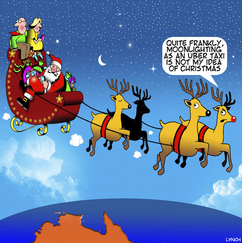 Cartoon: Uber taxi (medium) by toons tagged santa,uber,taxi,christmas,xmas,rudolph,reindeer,sleigh,santa,uber,taxi,christmas,xmas,rudolph,reindeer,sleigh