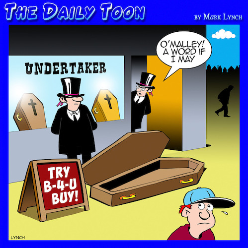 Cartoon: Undertakers (medium) by toons tagged coffin,sales,undertaker,death,coffin,sales,undertaker,death