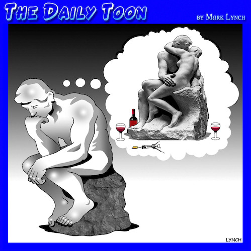 Cartoon: Valentines day (medium) by toons tagged the,thinker,valentines,day,erotic,thoughts,sculpture,rodin,the,thinker,valentines,day,erotic,thoughts,sculpture,rodin