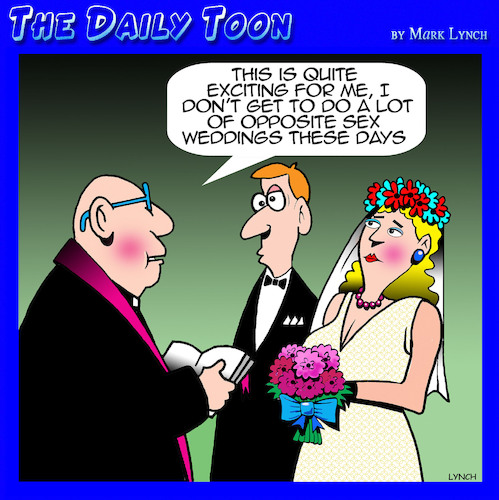 Cartoon: Wedding (medium) by toons tagged heterosexuals,straight,marriages,priest,heterosexuals,straight,marriages,priest