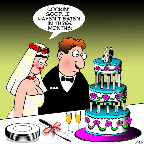 Cartoon: Wedding cake (medium) by toons tagged wedding,cake,starving,dieting,wedding,cake,starving,dieting