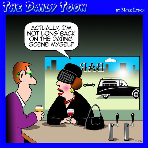 Cartoon: Widow (medium) by toons tagged funeral,widow,hearse,funeral,widow,hearse