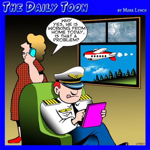 Cartoon: Work from home (medium) by toons tagged pilot,work,from,home,aircraft,pilot,work,from,home,aircraft