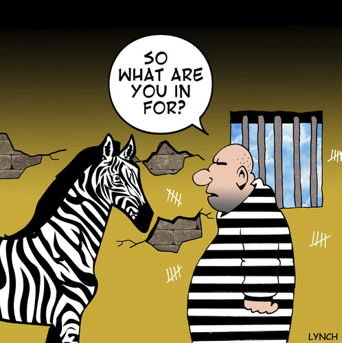 Cartoon: Zebra convict (medium) by toons tagged con,convict,jail,zebra