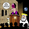 Cartoon: A word from our sponsor (small) by toons tagged religion,church,god,sponsorship,priest,bishop,sponsor,advertising