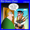 Cartoon: Bagpipes (small) by toons tagged pest,exterminator,bagpipes,scotland,house,guests,scottish,piper
