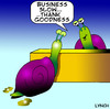Cartoon: business is slow (small) by toons tagged snails,slugs,business,sales,shops