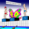Cartoon: Butterfly race (small) by toons tagged swim race swimmimg butterfly freestyle racing olympics pools
