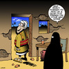 Cartoon: Goat for dinner (small) by toons tagged suicide,bomber,muslim,extremest,goats,burqa,wife,burka