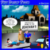 Cartoon: Jehovahs witness (small) by toons tagged jehovah,witness,crime,murder,witnesses,police,church