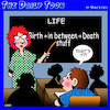 Cartoon: Meaning of life (small) by toons tagged the,meaning,of,life,birth,death,schooling,teacher,students