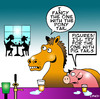 Cartoon: pony tail (small) by toons tagged pigs,horses,farm,animals,dating,bars,relationships