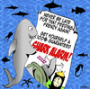 Cartoon: Shark Alarm (small) by toons tagged sharks,fish,oceans,shark,alarm,clocks,clock,feeding,frenzy