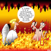 Cartoon: Software glitch (small) by toons tagged hell,devil,software,glitch,cloud,storage,misunderstanding,afterlife