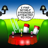 Cartoon: strangely attracted (small) by toons tagged magnets,paper,clips,romance,relationships,love,marriage,restaurants,cafe,wine,candlelight,dinner,attractionoffice,equipment