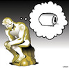 Cartoon: The Thinker (small) by toons tagged sculpture toilet paper art the thinker